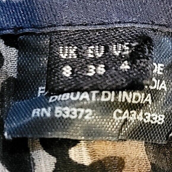 French Connection Animal Print Short Sleeve Blouse Size 4 - Picture 6 of 8